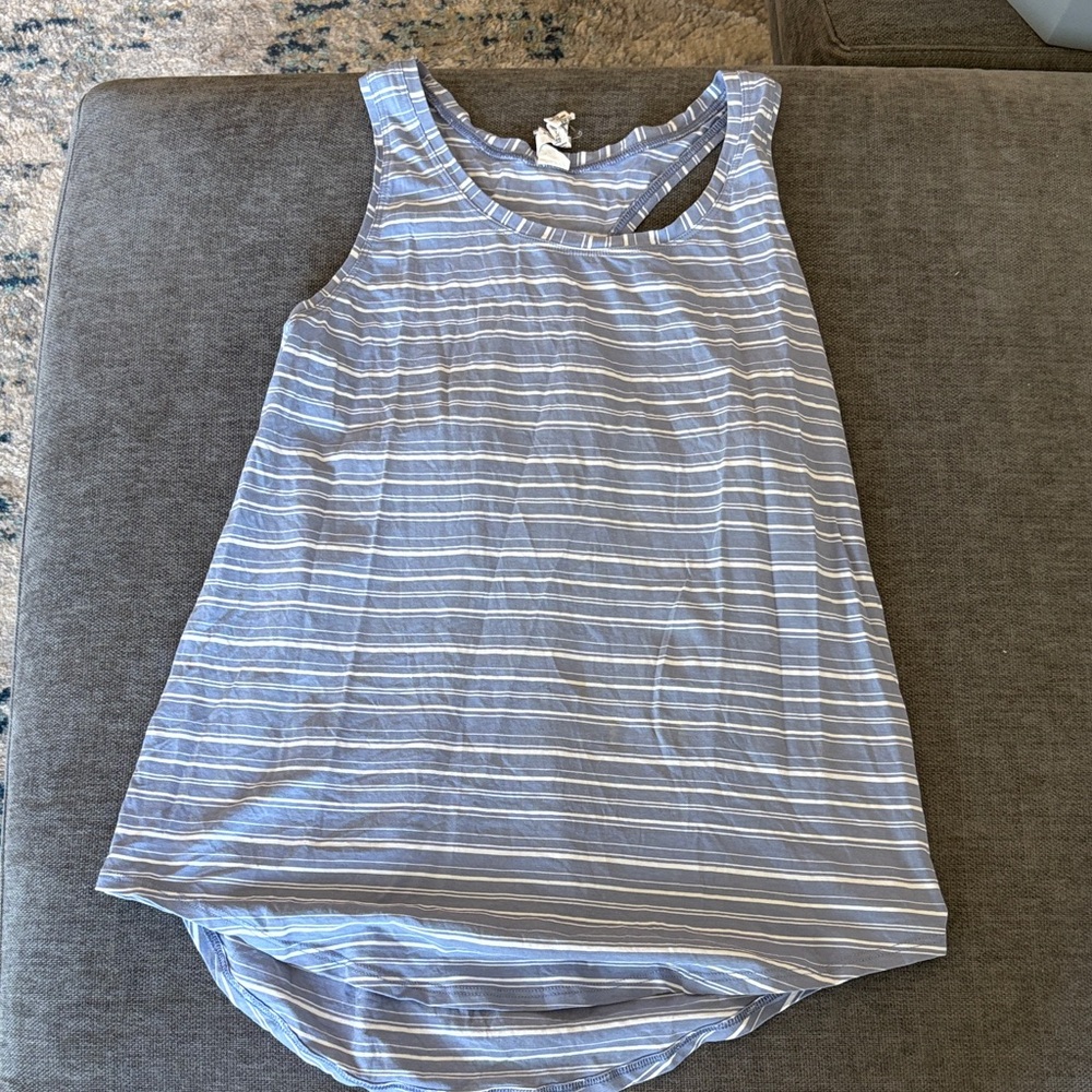 Lululemon Athletica Blue and White Striped Tank